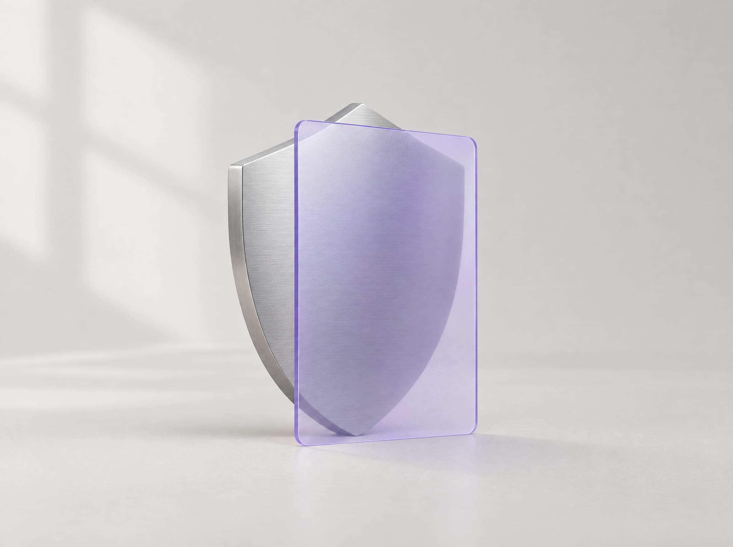 An aluminum shield behind a thin frosted glass plate